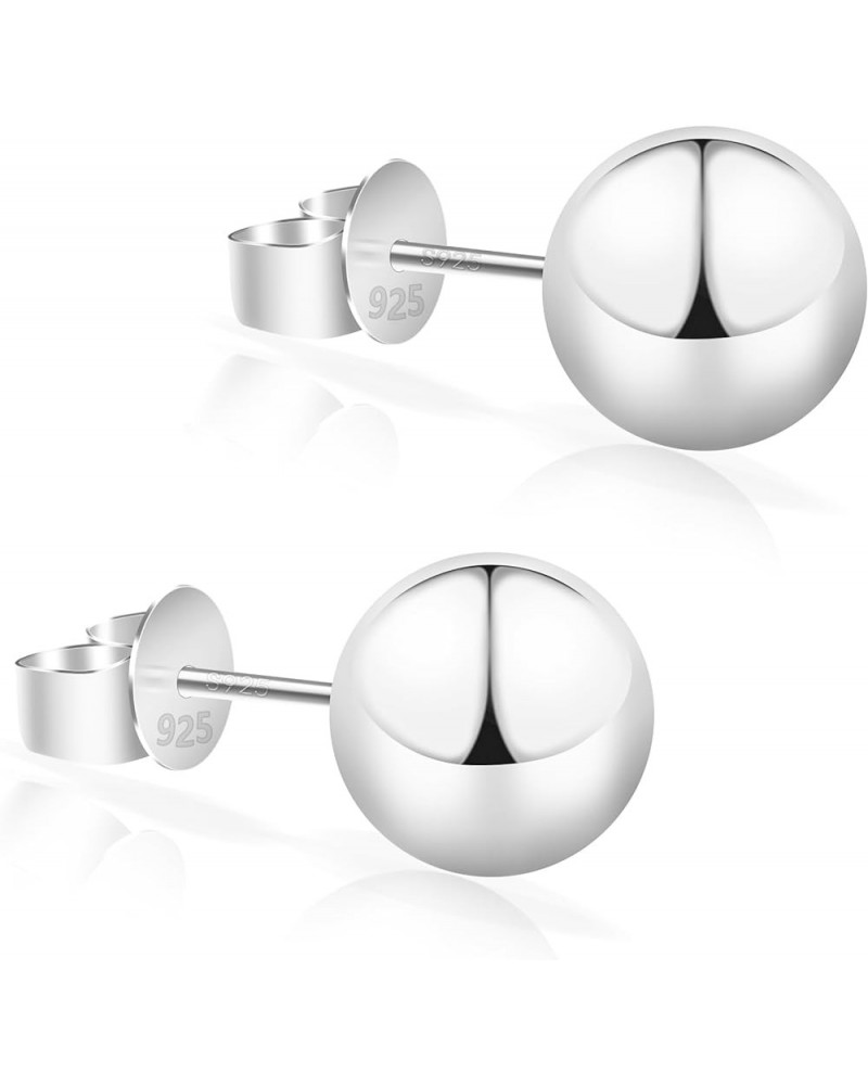 Sterling Silver Ball Earrings for Women, Classic Hypoallergenic Silver Stud Earrings, 5mm-10mm Silver Ball Ear Studs – Ideal ...