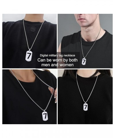 Lucky Number Necklace For Women and Men 0-9 Lucky Number Pendant Dog Tag Necklace Hip Hop Style Jewelry A Very Nice Gift Luck...