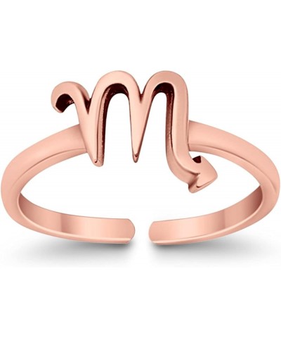 Scorpio Zodiac Sign Toe Ring Adjustable Band 925 Sterling Silver (7mm) Rose Tone, Sterling Silver $10.61 Body Jewelry