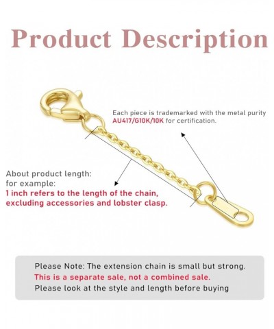 10k 14k Real Gold 1"/1.5"/2"/2.5"/3"/4"/5" Necklace Extender, Necklace Bracelet Extender Chain, Durable Gold Extender Chain, ...