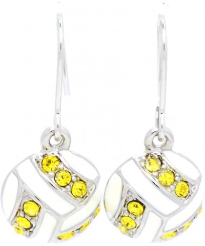 Volleyball Earrings with Crystals and Enamel Yellow $8.61 Earrings