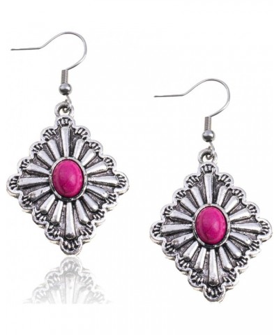 Rustic Couture's Western Earrings for Women Cowgirl Dangling Turquiose Concho Western Jewelry W-Hot Pink $8.62 Earrings