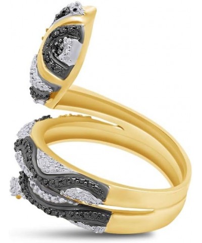 Black Natural Diamond Anniversary Snake Ring in14k Gold Over Sterling Silver yellow-gold-plated-silver $33.60 Rings