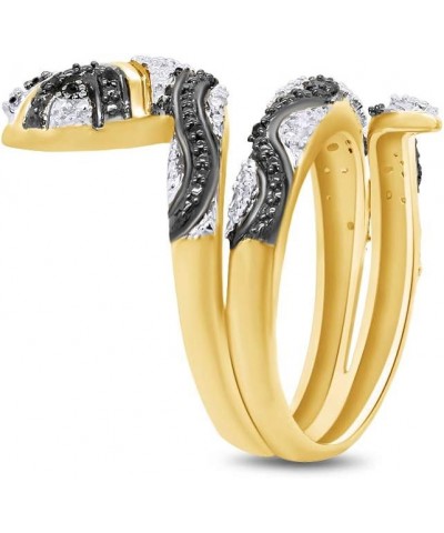 Black Natural Diamond Anniversary Snake Ring in14k Gold Over Sterling Silver yellow-gold-plated-silver $33.60 Rings