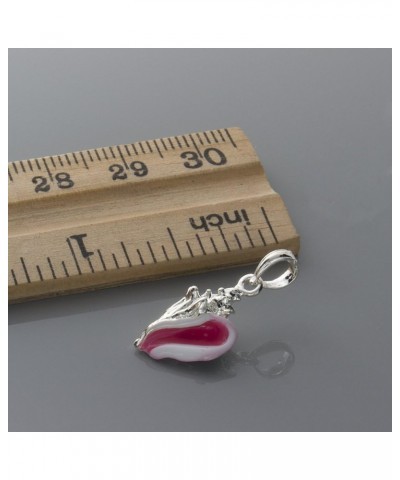 925 Sterling Silver Nautical Charm, 3-D Small Conch Shell, Pink & White Enamel $34.75 Bracelets