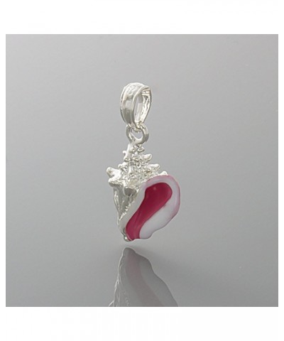 925 Sterling Silver Nautical Charm, 3-D Small Conch Shell, Pink & White Enamel $34.75 Bracelets