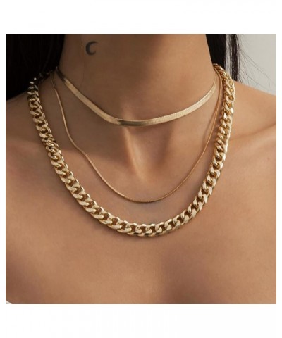 Punk Layered Snake Choker Necklaces Gold Thick Chunky Twist Circle Necklace Chain Jewelry Adjustable for Women and Girls $7.7...