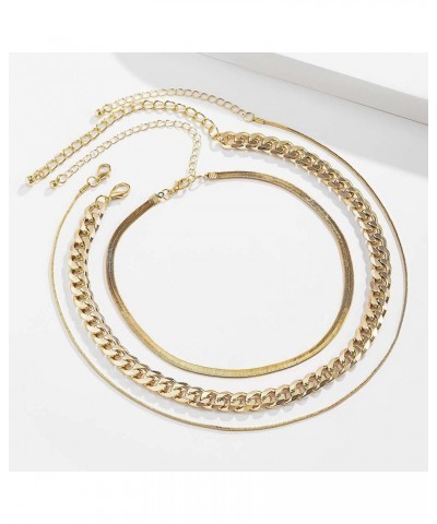 Punk Layered Snake Choker Necklaces Gold Thick Chunky Twist Circle Necklace Chain Jewelry Adjustable for Women and Girls $7.7...