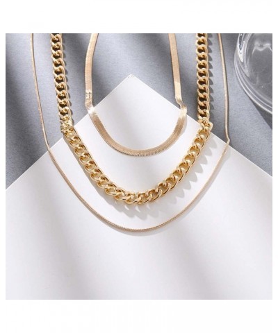 Punk Layered Snake Choker Necklaces Gold Thick Chunky Twist Circle Necklace Chain Jewelry Adjustable for Women and Girls $7.7...