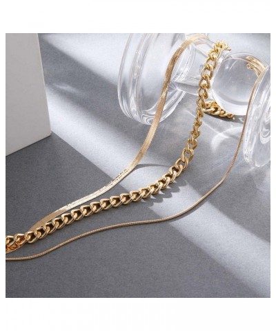 Punk Layered Snake Choker Necklaces Gold Thick Chunky Twist Circle Necklace Chain Jewelry Adjustable for Women and Girls $7.7...