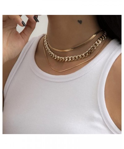 Punk Layered Snake Choker Necklaces Gold Thick Chunky Twist Circle Necklace Chain Jewelry Adjustable for Women and Girls $7.7...