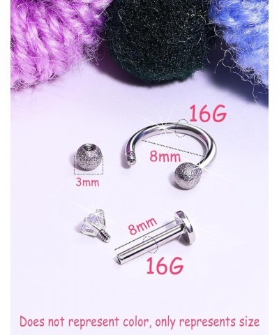 16g Lip Rings Stainless Steel Horseshoe Labret Monroe Lip Rings Nail Tragus Helix Earrings Studs Ring Medusa Piercing Jewelry...