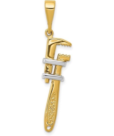 10k and Rhodium 3 d Pipe Wrench Charm Pendant Necklace Measures 40x10mm Wide Jewelry Gifts for Women $126.14 Necklaces