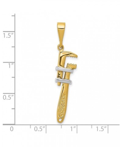 10k and Rhodium 3 d Pipe Wrench Charm Pendant Necklace Measures 40x10mm Wide Jewelry Gifts for Women $126.14 Necklaces