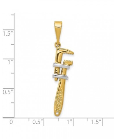 10k and Rhodium 3 d Pipe Wrench Charm Pendant Necklace Measures 40x10mm Wide Jewelry Gifts for Women $126.14 Necklaces