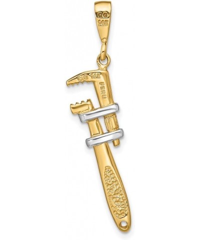 10k and Rhodium 3 d Pipe Wrench Charm Pendant Necklace Measures 40x10mm Wide Jewelry Gifts for Women $126.14 Necklaces