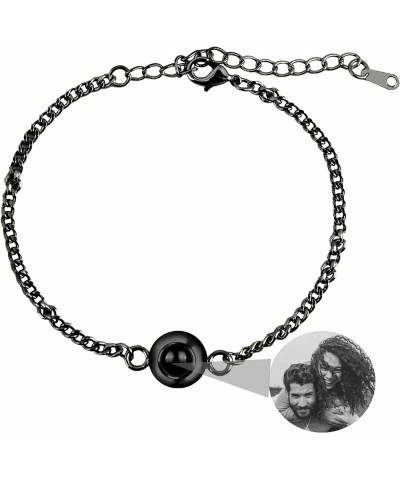 Custom Photo Bracelet Personalized Photo Projection Bracelet Circle Photo Bracelets with Picture Inside Link Chain Picture Br...