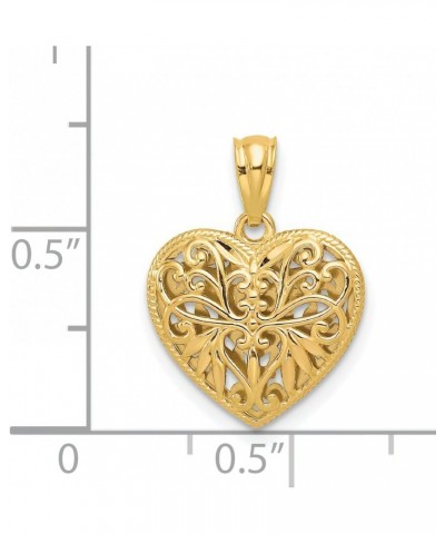 14K Two Tone Gold Reversible Filigree Heart Charm $38.61 Bracelets