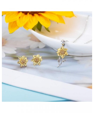 Sunflower Necklace/Earrings Hypoallergenic Jewelry Gifts for Bestfriend Women girls Style-A $7.64 Earrings