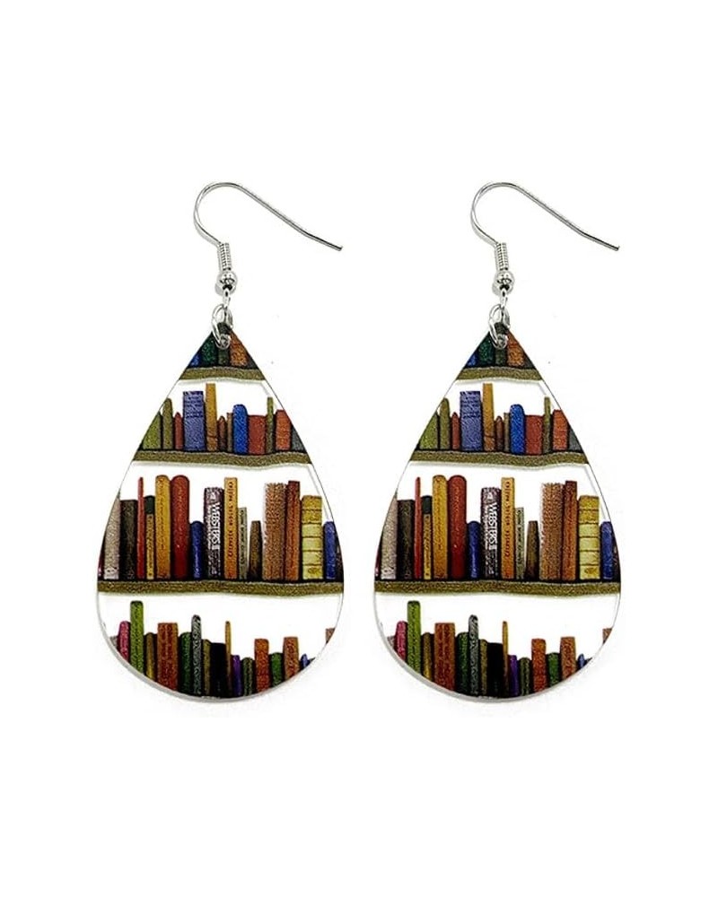 Book Earrings for Women Acrylic Book Shelf for Book Lovers Graduation Teacher's Day Appreciation Back To School Gifts For Tea...