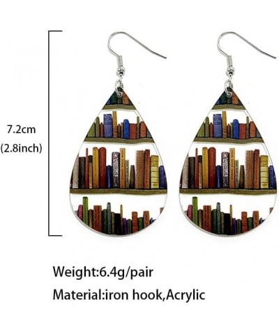 Book Earrings for Women Acrylic Book Shelf for Book Lovers Graduation Teacher's Day Appreciation Back To School Gifts For Tea...