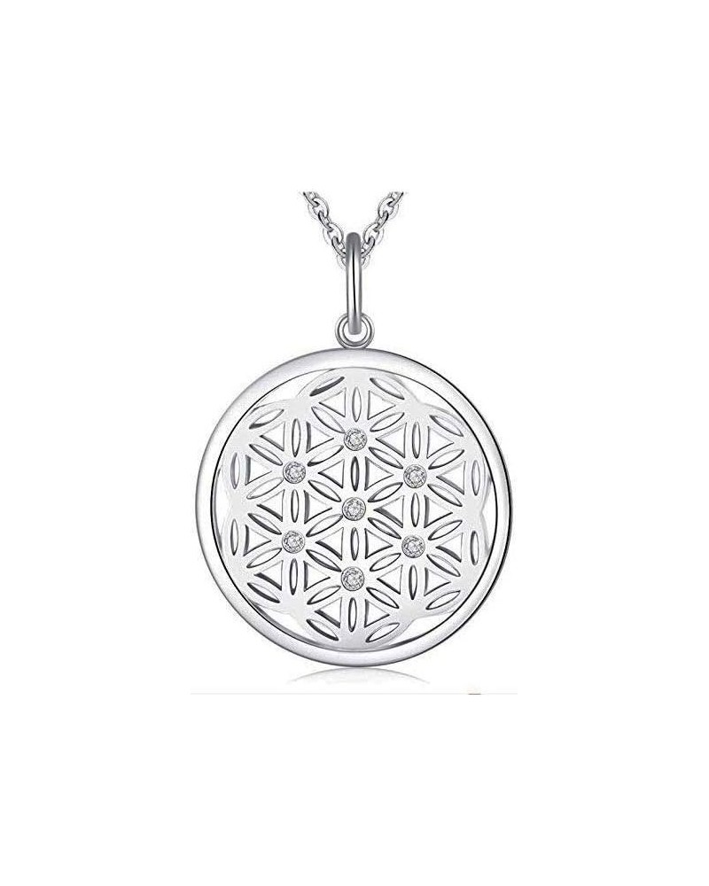 925 Sterling Sliver Necklace Friendship Nurse Mother Teacher Birthday Jewelry Gift Flower of Life $8.54 Necklaces