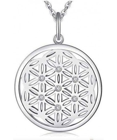 925 Sterling Sliver Necklace Friendship Nurse Mother Teacher Birthday Jewelry Gift Flower of Life $8.54 Necklaces