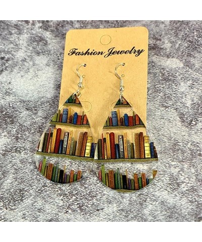 Book Earrings for Women Acrylic Book Shelf for Book Lovers Graduation Teacher's Day Appreciation Back To School Gifts For Tea...