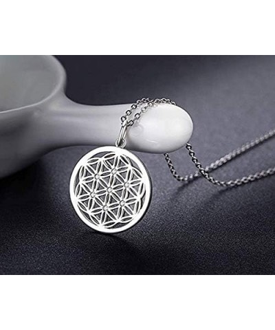 925 Sterling Sliver Necklace Friendship Nurse Mother Teacher Birthday Jewelry Gift Flower of Life $8.54 Necklaces