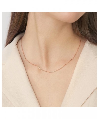 18K Gold Anchor Chain Necklace for Women 04800N Rose Gold $80.48 Necklaces