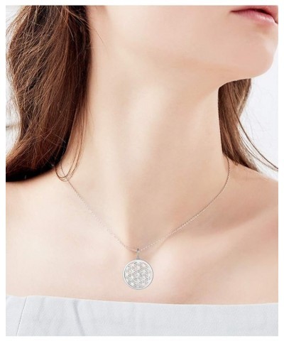 925 Sterling Sliver Necklace Friendship Nurse Mother Teacher Birthday Jewelry Gift Flower of Life $8.54 Necklaces