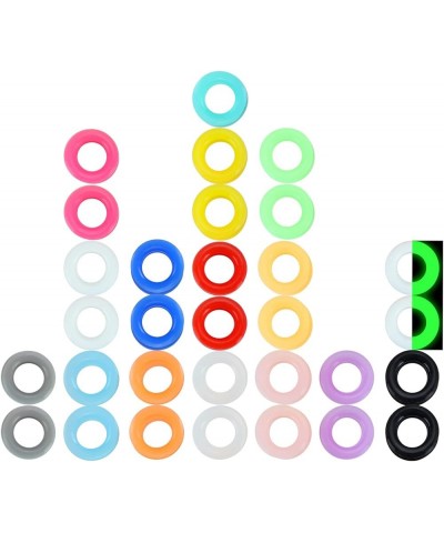 16Pairs Multi-Colors Silicone Ear Tunnels Gauges Double Flared Plugs Stretchers Flexible Ear Piercing Jewelry for Women Men 2...