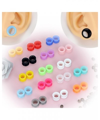 16Pairs Multi-Colors Silicone Ear Tunnels Gauges Double Flared Plugs Stretchers Flexible Ear Piercing Jewelry for Women Men 2...