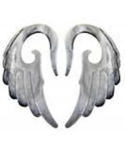 Black and White Angel Wing Tapers/Hangers/Stretcher's Acrylic 2 Pieces (1 Pair) (B/59) 6G (4MM) $10.25 Body Jewelry