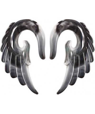 Black and White Angel Wing Tapers/Hangers/Stretcher's Acrylic 2 Pieces (1 Pair) (B/59) 6G (4MM) $10.25 Body Jewelry