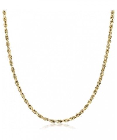 10K Yellow Gold 1.5MM,2MM,2.5MM,3MM,3.5,4MM,5MM,7MM, Diamond Cut Rope Chain Necklace Unisex Sizes 16"-30 24 3MM $89.20 Necklaces