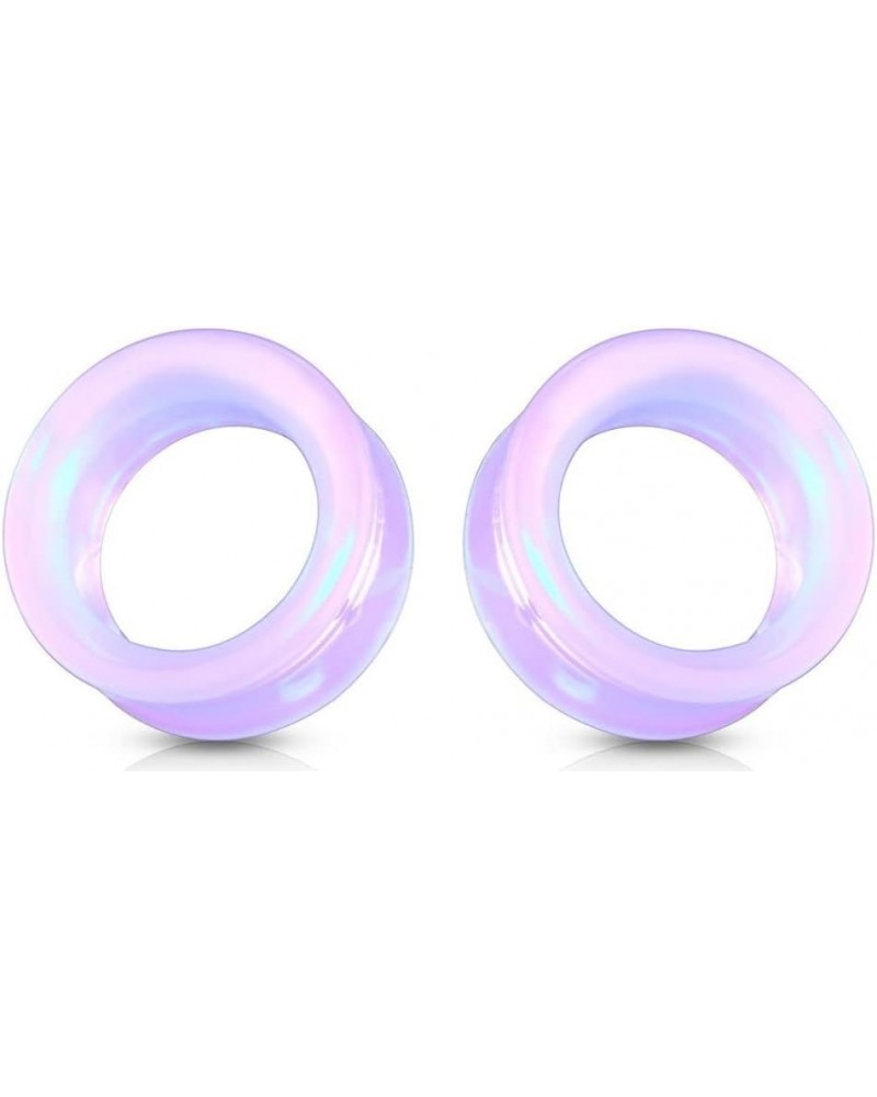 Lavender Opalite hollow Glass Ear Plug gauges soscene 6mm-2 gauge $10.08 Body Jewelry