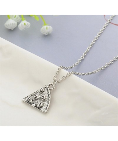 Fusicase 6pcs/lot Bling Silver Friend Friendship Couple Pizza Metal Necklace Silver $9.17 Necklaces