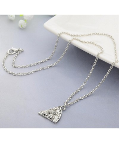 Fusicase 6pcs/lot Bling Silver Friend Friendship Couple Pizza Metal Necklace Silver $9.17 Necklaces