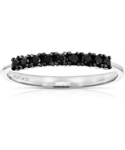 1/5 cttw Black Diamond Ring Wedding Band .925 Sterling Silver Bridal 9 Stones $34.85 Bracelets