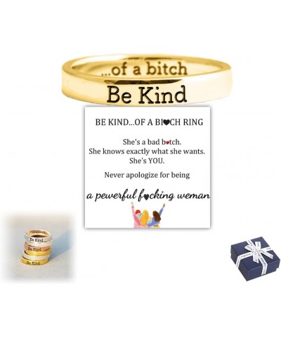 Be Kind of A Bitch Ring, Stainless Steel Engraved Saying Ring, Personalized Friendship Ring for Women, Stylish Jewelry Gift f...