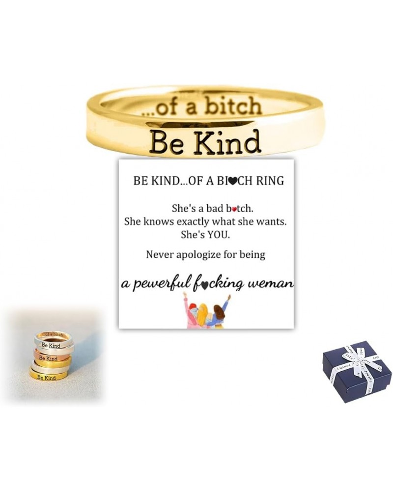 Be Kind of A Bitch Ring, Stainless Steel Engraved Saying Ring, Personalized Friendship Ring for Women, Stylish Jewelry Gift f...