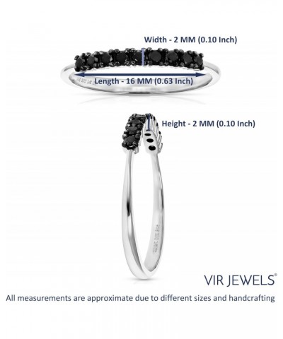 1/5 cttw Black Diamond Ring Wedding Band .925 Sterling Silver Bridal 9 Stones $34.85 Bracelets