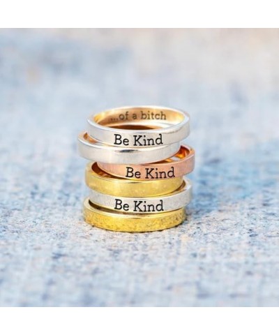 Be Kind of A Bitch Ring, Stainless Steel Engraved Saying Ring, Personalized Friendship Ring for Women, Stylish Jewelry Gift f...