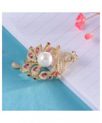 Animals Brooch Lapel Pin Rhinestone Shell Pearl Brooches Pins Peacock $10.60 Brooches & Pins