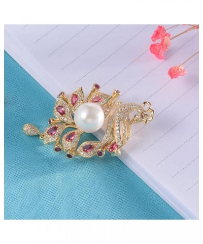 Animals Brooch Lapel Pin Rhinestone Shell Pearl Brooches Pins Peacock $10.60 Brooches & Pins