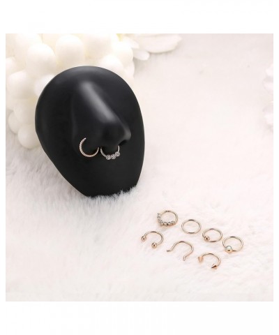 9PCS Septum Jewelry 16G Septum Rings Daith Earrings Hoop Nose Rings Horseshoe Stainless Steel Septum Rings For Women Helix Tr...