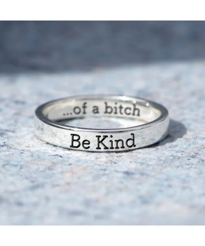 Be Kind of A Bitch Ring, Stainless Steel Engraved Saying Ring, Personalized Friendship Ring for Women, Stylish Jewelry Gift f...