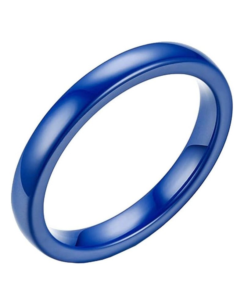 Women's Ceramic Jewelry High Polished Classic Design Engagement Wedding Band Ring Blue-2MM $8.11 Rings