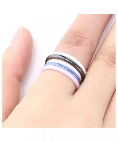 Women's Ceramic Jewelry High Polished Classic Design Engagement Wedding Band Ring Blue-2MM $8.11 Rings